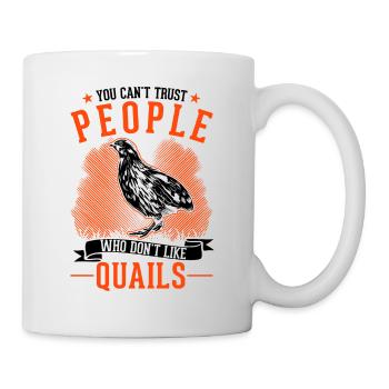 Warnung Wachtel Wachtelzucht Wachtelzüchter - Tasse - Weiß - Rechts