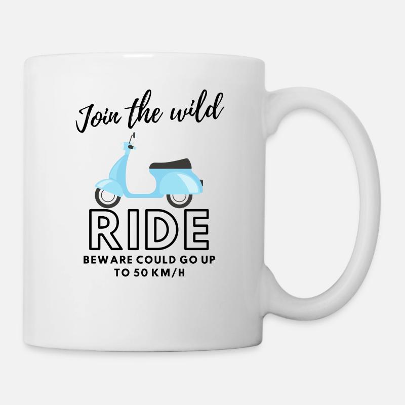 Wilde Roller Fahrt Motorroller Scooter Outfit - Tasse - Weiß