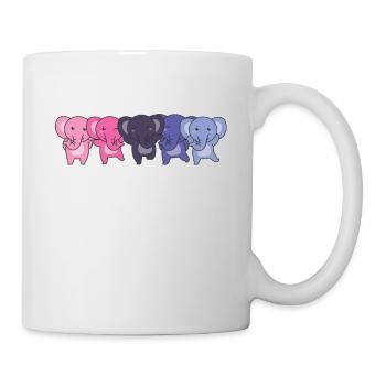 Omnisexual Flag Pride LGBTQ Cute Elephant - Mug - white - Right