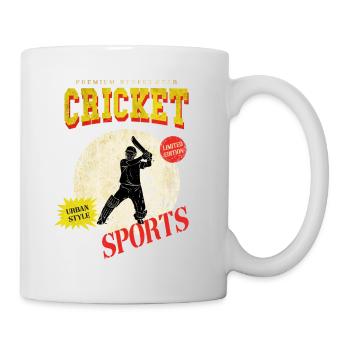 Cricket Cricketer Batsman Sport Vintage - Mug - white - Right