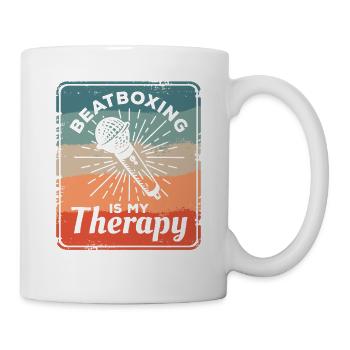 Beatboxen ist meine Therapie Beatbox Beatboxer - Tasse - Weiß - Rechts