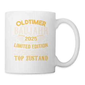 Original 2025 Jahrgang Retro Geburtstag Vintage - Tasse - Weiß - Rechts