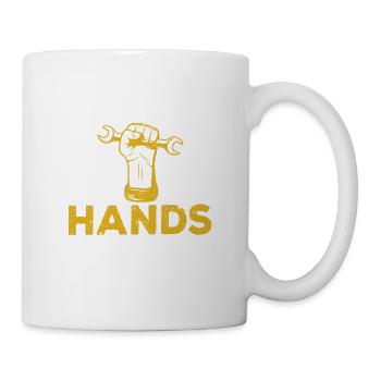 Ich bin gut mit meinem Handy Handyman Schreiner - Tasse - Weiß - Rechts
