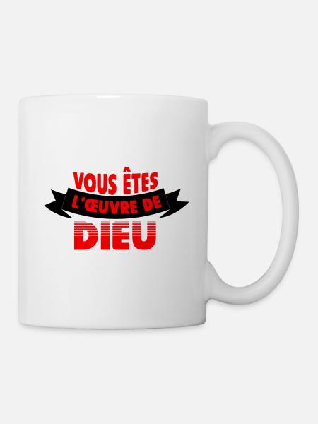 Vous êtes l'œuvre de Dieu - Mug blanc - blanc