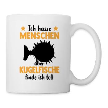 Kugelfisch finde ich toll Riesenkugelfisch - Tasse - Weiß - Rechts