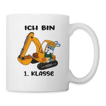 Ich Bin 1 Klasse Einschulung Schulanfang - Tasse - Weiß - Rechts