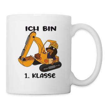 Ich Bin 1 Klasse Einschulung Schulanfang - Tasse - Weiß - Rechts