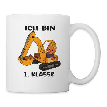 Ich Bin 1 Klasse Einschulung Schulanfang - Tasse - Weiß - Rechts
