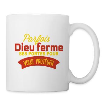 Parfois Dieu ferme ses portes - Mug blanc - blanc - Droite
