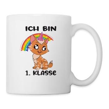 Ich Bin 1 Klasse Einschulung Schulanfang - Tasse - Weiß - Rechts