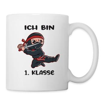 Ich Bin 1 Klasse Einschulung Schulanfang - Tasse - Weiß - Rechts