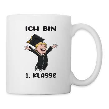 Ich Bin 1 Klasse Einschulung Schulanfang - Tasse - Weiß - Rechts