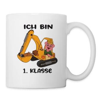 Ich Bin 1 Klasse Einschulung Schulanfang - Tasse - Weiß - Rechts