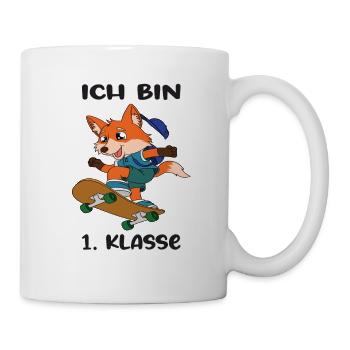Ich Bin 1 Klasse Einschulung Schulanfang - Tasse - Weiß - Rechts