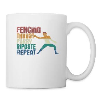 Fencing Thrust Parry Riposte Repeat - Mug - white - Right
