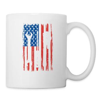 Amerikanische Flagge Mechaniker Heimwerker Patriot - Tasse - Weiß - Rechts