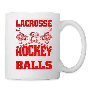La crosse, c’est comme le hockey mais avec des balles - Mug blanc - blanc - Droite