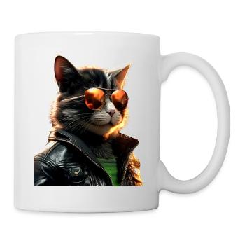 Katze Mit Sonnenbrille Cat Mom Katzenmama Katzen - Tasse - Weiß - Rechts