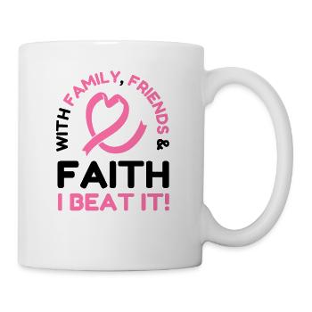 I Beat Breast Cancer Pink Ribbon Breast Cancer - Mug - white - Right