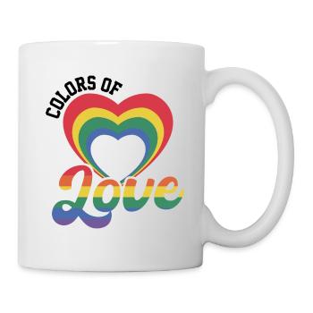 Colors Of Love Regenbogen Herz - Tasse - Weiß - Rechts