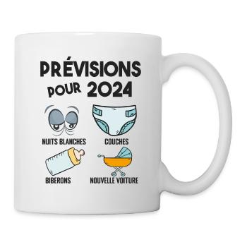 Prévisions pour 2024 Humour Futur Papa pour 2024 - Mug blanc - blanc - Droite