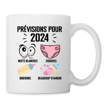 Prévisions pour 2024 Humour Futur Papa pour 2024 - Mug blanc - blanc - Droite