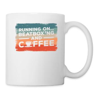 Laufen auf Beatboxing und Kaffee Beatbox Beatboxer - Tasse - Weiß - Rechts