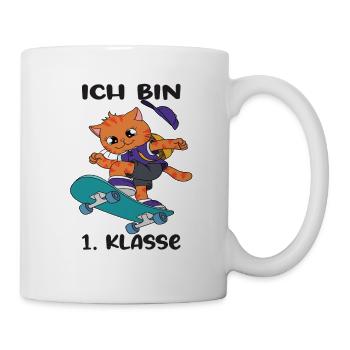 Ich Bin 1 Klasse Einschulung Schulanfang - Tasse - Weiß - Rechts