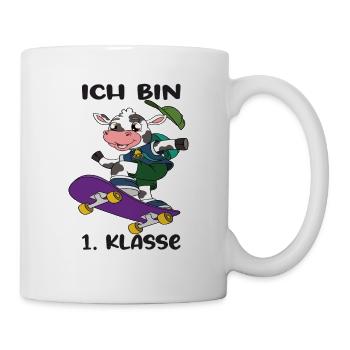 Ich Bin 1 Klasse Einschulung Schulanfang - Tasse - Weiß - Rechts