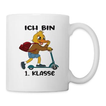 Ich Bin 1 Klasse Einschulung Schulanfang - Tasse - Weiß - Rechts