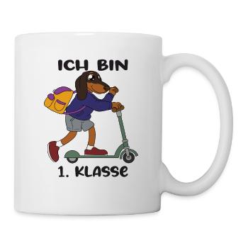 Ich Bin 1 Klasse Einschulung Schulanfang - Tasse - Weiß - Rechts