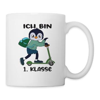Ich Bin 1 Klasse Einschulung Schulanfang - Tasse - Weiß - Rechts