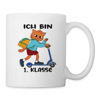 Ich Bin 1 Klasse Einschulung Schulanfang - Tasse - Weiß - Rechts