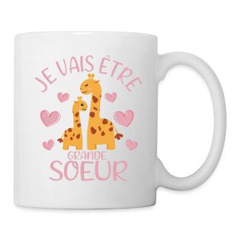 Je Vais Être Grande Soeur Girafe Fille - Tasse - Weiß - Rechts
