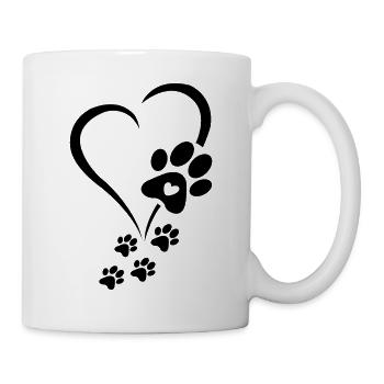Patte de chien Cœur de bébé chiens - Pattes de chien Cœurs Patte de chien - Mug blanc - blanc - Droite
