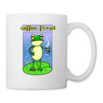 Coffee First Frosch auf Seerose Koffein - Tasse - Weiß - Rechts