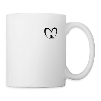 Dog Puppy Cat Puppy Cat Heart - Dog & Cat Lover - Mug - white - Right