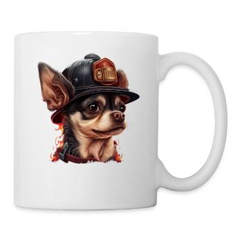 Chihuahua - Feuerwehrmann Feuerwehr Hund Männer - Tasse - Weiß - Rechts