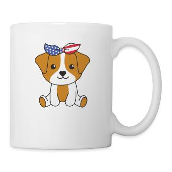 4. Juli amerikanischer Jack Russell für Kinder USA - Tasse - Weiß - Rechts