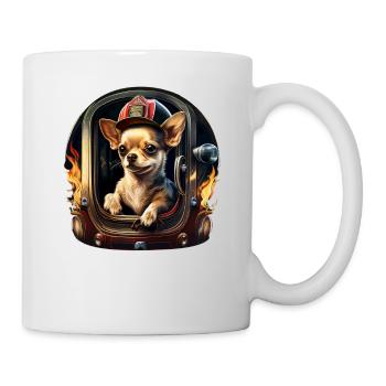 Chihuahua - Feuerwehrmann Feuerwehr Hund Männer - Tasse - Weiß - Rechts
