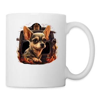 Chihuahua - Feuerwehrmann Feuerwehr Hund Männer - Tasse - Weiß - Rechts