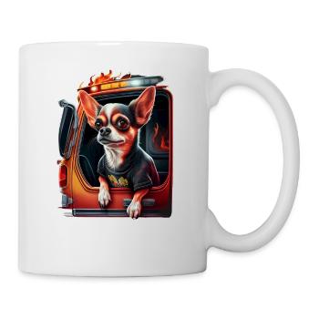 Chihuahua - Feuerwehrmann Feuerwehr Hund Männer - Tasse - Weiß - Rechts