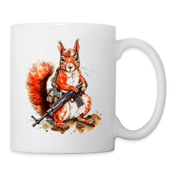 Eichhörnchen mit Maschinengewehr ist bewaffnet - Tasse - Weiß - Rechts