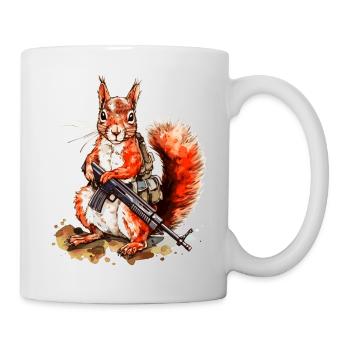 Eichhörnchen ist entschlossen und schwer bewaffnet - Tasse - Weiß - Rechts
