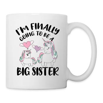Licorne Je vais enfin être un cadeau de grande sœur - Mug blanc - blanc - Droite