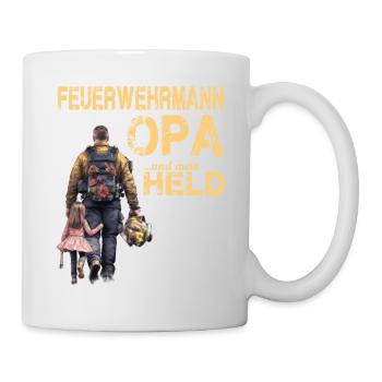Feuerwehrmann Opa und Enkel - Feuerwehr Großvater - Tasse - Weiß - Rechts