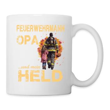 Feuerwehrmann Opa und Enkel - Feuerwehr Großvater - Tasse - Weiß - Rechts