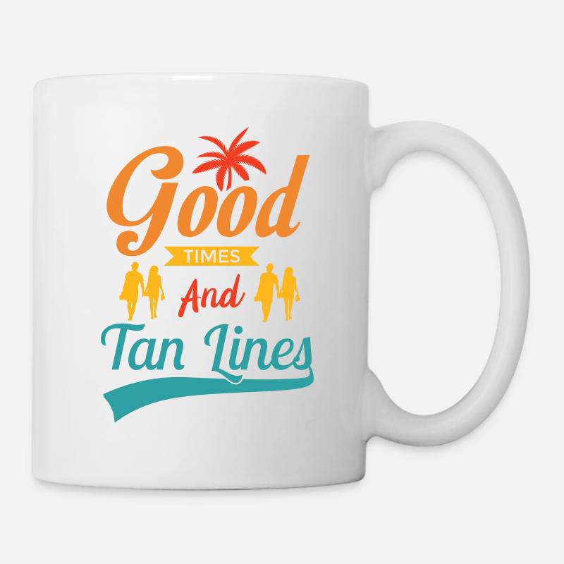 Good times and tan lines - Mug - white