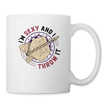 Je suis sexy et je lance une fléchette - Mug blanc - blanc - Droite
