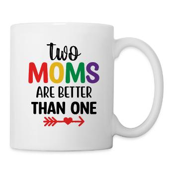 Deux mamans valent mieux qu’une - Idée cadeau lesbienne - Mug blanc - blanc - Droite